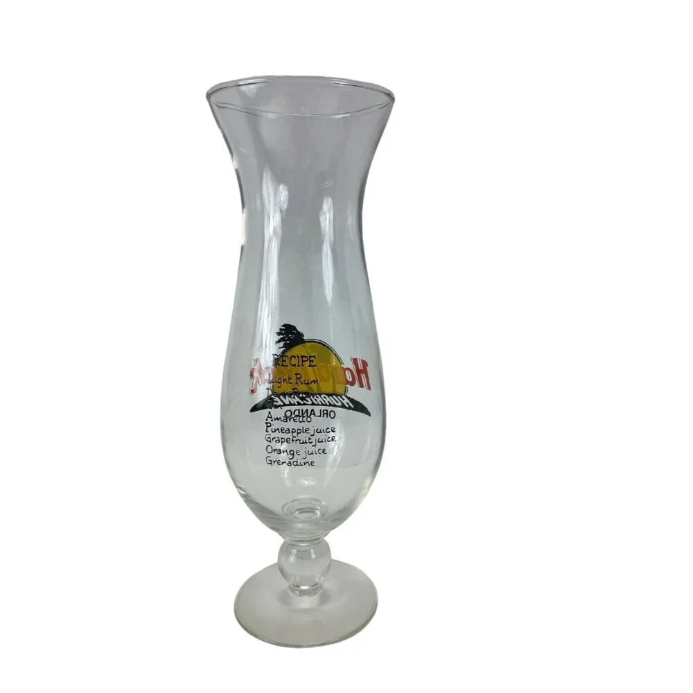 Hard Rock Cafe Hurricane Orlando Cocktail Glass W/Recipe Vintage
